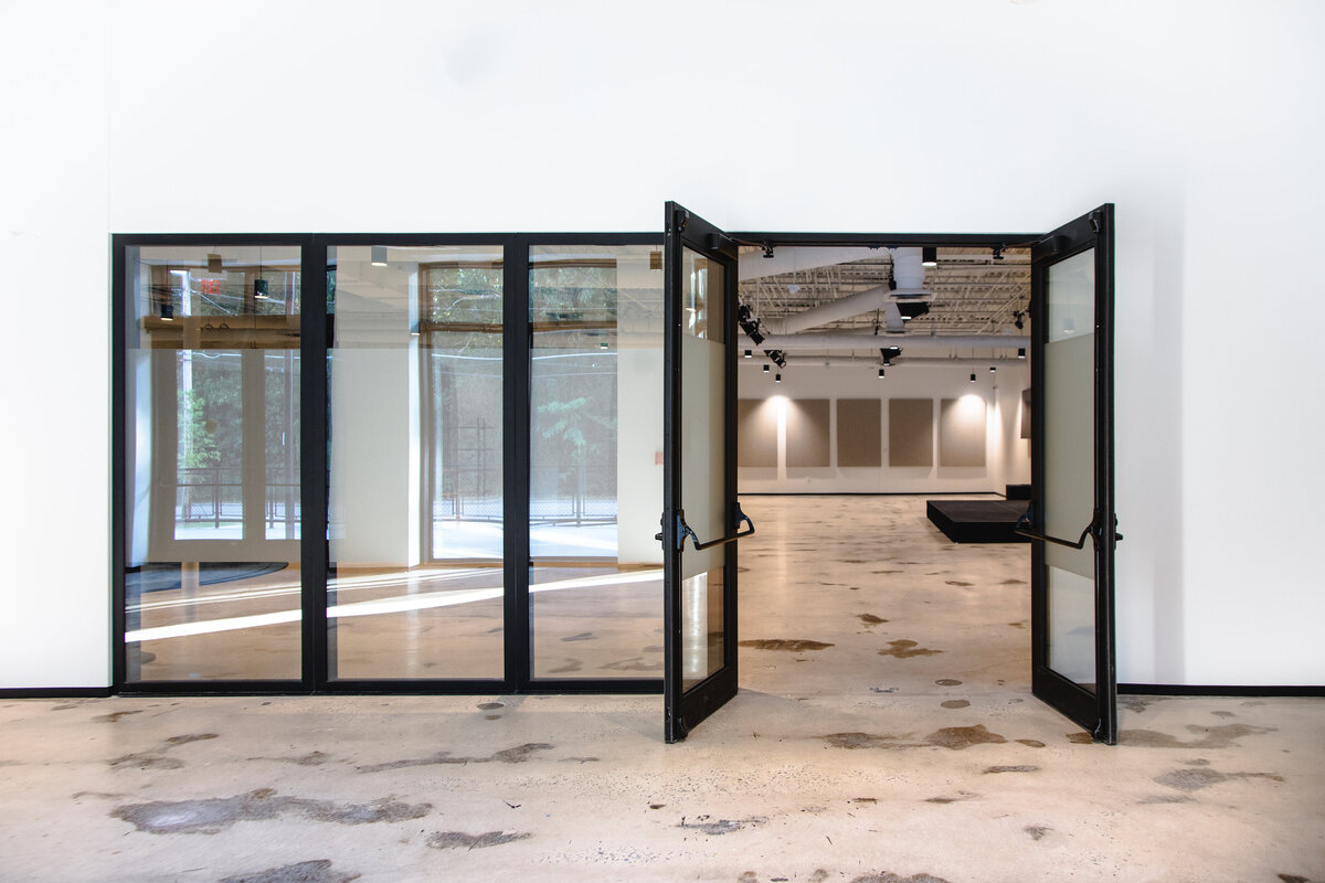 Interior steel double doors